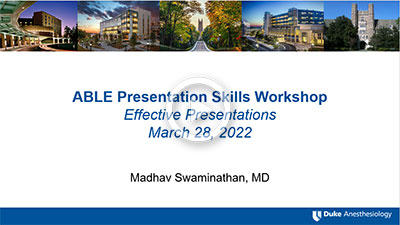 ABLE Presentation Skills Workshop - Effective Presentation Video