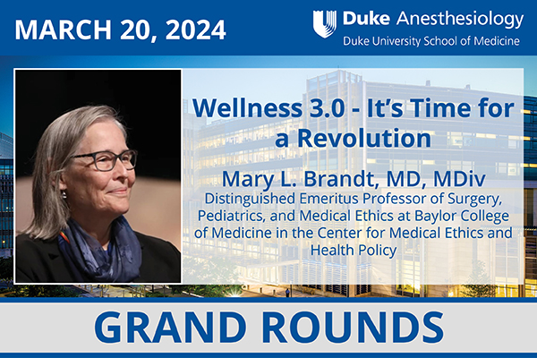 Grand Rounds - March 20, 2024 - Speaker: Mary L. Brandt, MD, MDiv
