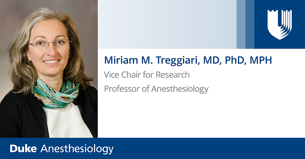 Dr. Treggiari Appointed Vice Chair for Research