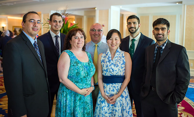 (L to R): Dr. Arturo Suarez, Dr. Michael Fierro, Ms. Victoria Grossman, Dr. Chris Young, Dr. Shelly (Xueyuan) Wang, Dr. Ali Rashid, Dr. Mandeep Singh