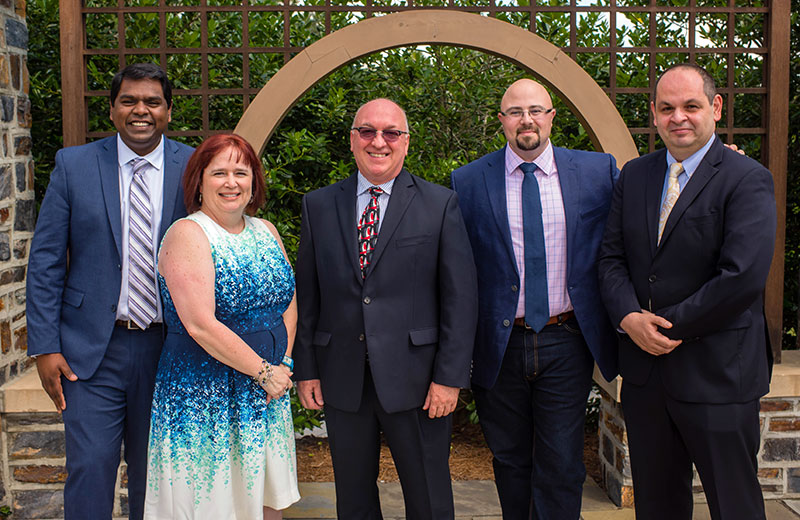 (L to R): Dr. Suraj Yalamuri, Ms. Victoria Grossman, Dr. Chris Young, Dr. Hassan Amhaz, Dr. Nawar Al-Rawas (Not pictured: Dr. Vinca Chow, Dr. Thomas Christianson, Dr. Benjamin Dunne, Dr. Jamie Privratsky)