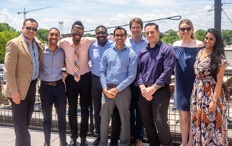 (L to R): Dr. Quintin Quinones, Dr. Selby Johnson, Dr. Osa Obanor, Dr. Darryl Kerr, Dr. Sachin Mehta, Dr. Karl Kristianson, Dr. Jonathan Curley, Dr. Michelle McGauvran, Dr. Karuna Puttur Rajkumar