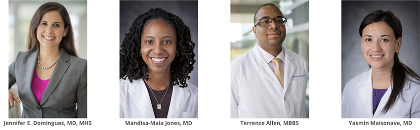 Drs. Jennifer Dominguez, Mandisa-Maia Jones, Terrence Allen, Yasmine Maisonave