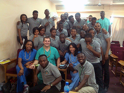 I partnered with an anesthesiologist, Dr. Matt Hatch and anesthesia resident, Dr. Sheel Todd from Wake Forest to teach anesthesia basics to student nurse anesthetists at Ridge Hospital. The students in turn presented us with our very own Ridge anesthesia shirts and traditional Ghanaian necklaces and bracelets!