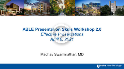 ABLE Presentation Workshop 2.0 - Effective Presentations Video