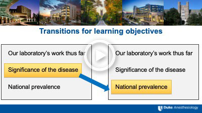 Transitions for Learning Objectives Video