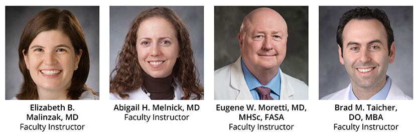 Left to Right: Drs. Elizabeth B. Malinzak, Abigail H. Melnick, Eugene W. Moretti, Brad M. Taicher