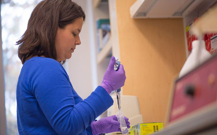 Lab researcher working in lab setting