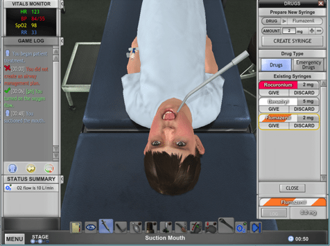 US Army Pre-Deployment Anesthesia and Anaphylaxis Training Simulator Screenshot