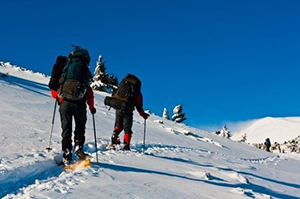 Winter sports in the mountains