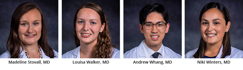 Left to Right: Madeline Stovall. MD; Louisa Walker. MD; Andrew Whang, MD; Niki Winters. MD
