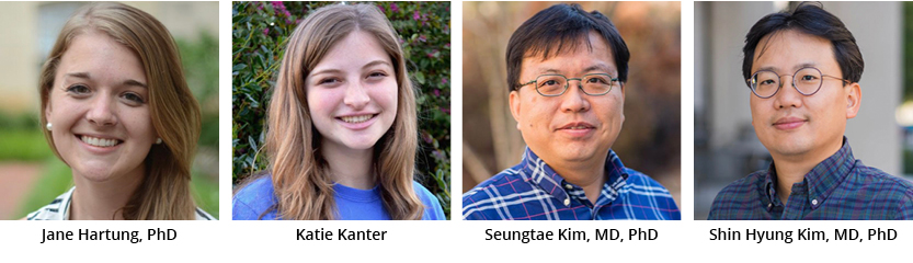 Left to Right: Jane Hartung, PhD, Katie Kanter, Seungtae Kim, MD, PhD, Shin Hyung Kim, MD, PhD