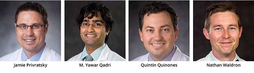 Left to Right: Drs. Jamie Privratsky, M. Yawar Oadri, Quintin Quinones, Nathan Waldron