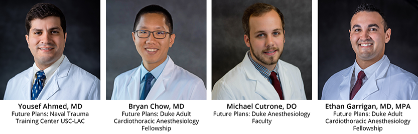 Left to Right: Yousef Ahmed, MD; Bryan Chow, MD; Michael Cutrone, DO; Ethan Garrigan, MD, MPA