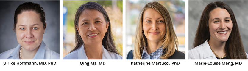 Left to Right: Ulrike Hoffmann, MD, PhD; Qing Ma, MD; Katherine Martucci, PhD; Marie-Louise Meng, MD