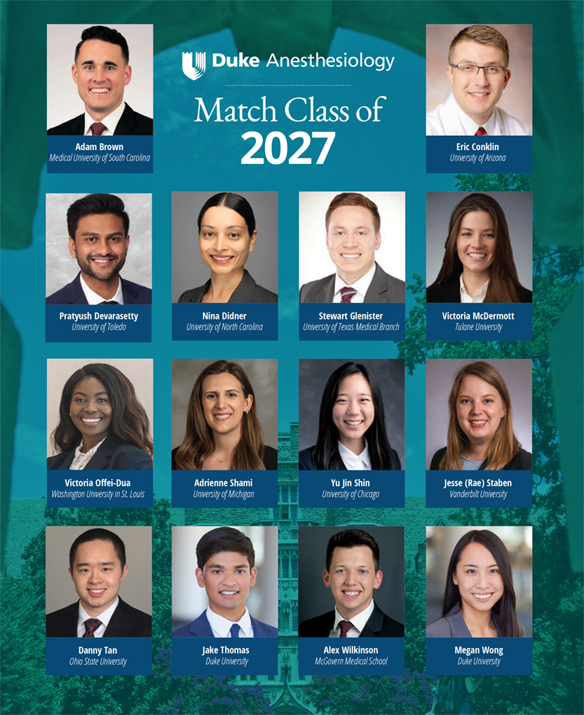 Duke Anesthesiology Resident Match Class of 2027