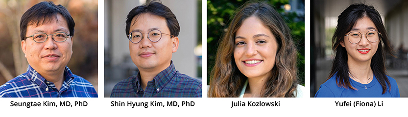 Left to Right: Seungtae Kim, MD, PhD, Shin Hyung Kim, MD, PhD, Julia Kozlowski, Yufei (Fiona) Li