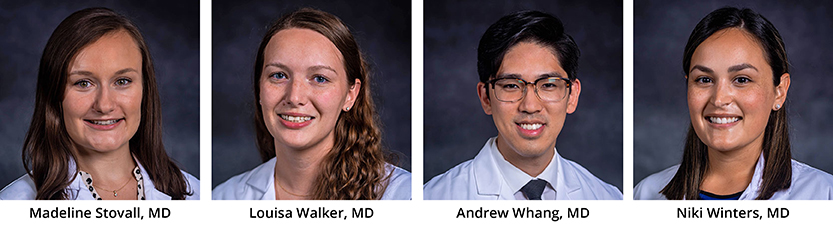 Left to Right: Madeline Stovall, MD, Louisa Walker, MD, Andrew Whang, MD, Niki Winters, MD