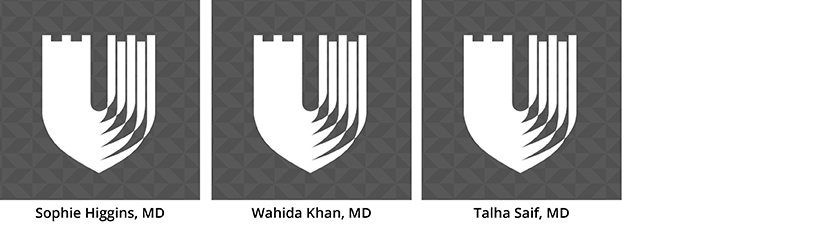 Left to Right: Sophie Higgins, MD, Wahida Khan, MD, Talha Saif, MD