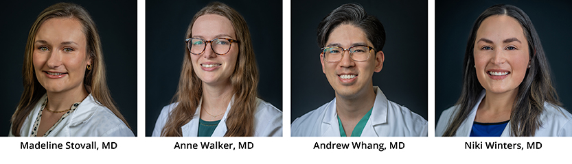 Left to Right: Madeline Stovall, MD, Louisa Walker, MD, Andrew Whang, MD, Niki Winters, MD