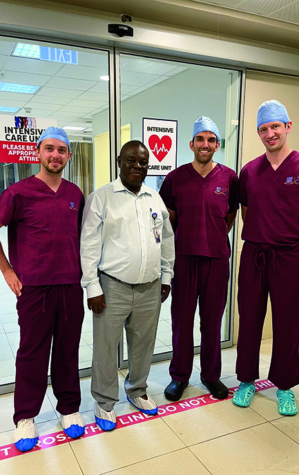 Duke Anesthesiology residents with Dr. Ernest Ofosu-Appiah, head of anesthesia at the University of Ghana Medical Centre.