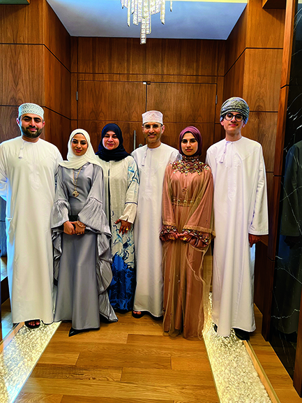 Dr. Albahrani with his family (pictured left to right): Jaffer, Ghadeer, Faryal Khamis (spouse), Maher, Kawther, and Ali.