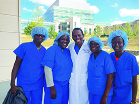 Dr. Olufolabi with Ghana midwives. 