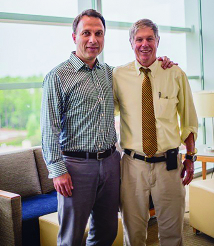 Dr. Podgoreanu with Dr. Reves, one of his mentors, former chair, and cofounder of the Duke Heart Center.