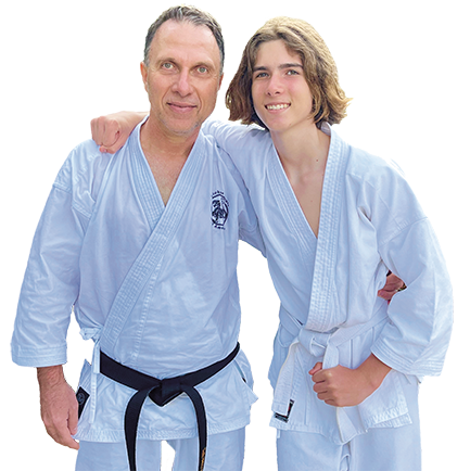 Dr. Podgoreanu and his teenage son, Joseph, share a triumphant moment after completing a five-day karate bootcamp - a biannual commitment and an integral part of Podgoreanu's holistic wellness regimen, strengthening the mind to overcome physical limitations. With a core emphasis on respect and humility, he firmly believes in surpassing personal barriers to elevate the standard of patient care, asserting that the ultimate competition resides within oneself.