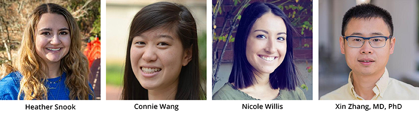 Left to Right: Heather Snook, Connie Wang, Nicole Willis, Xin Zhang, MD, PhD