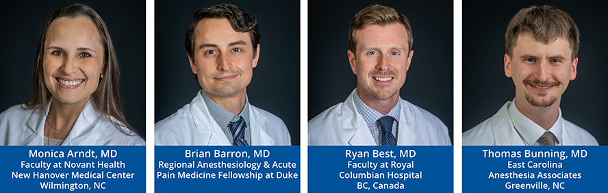 Left to Right: Monica Arndt, MD, Brian Barron, MD, Ryan Best, MD, Thomas Bunning, MD