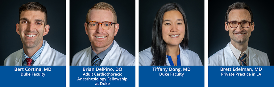 Left to Right: Bert Cortina, MD, Brian DelPino, DO, Tiffany Dong, MD, Brett Edelman, MD