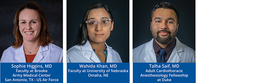 Left to Right: Sophie Higgins, MD, Wahida Khan, MD, Talha Saif, MD