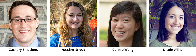 Left to Right: Zachary Smothers, Heather Snook, Connie Wang, Nicole Willis