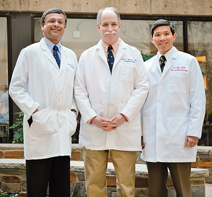 Dr. Gan with Duke Anesthesiology Chairman Dr. Joseph Mathew (left) and Dr. David Warner.