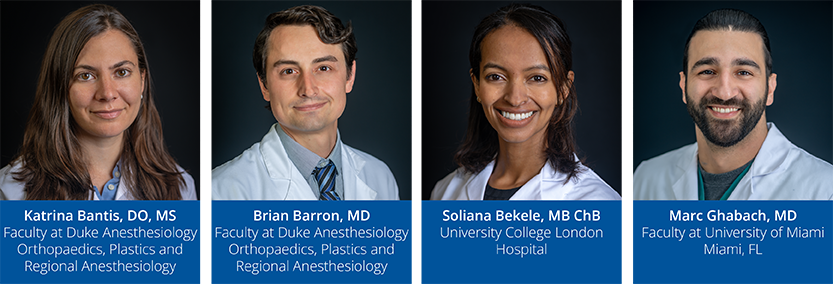 Left to Right: Katrina Bantis, DO, MS, Brian Barron, MD, Soliana Bekele, MB ChB, Marc Ghabach, MD