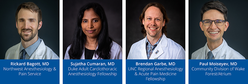 Left to Right: Rickard Bagott, MD, Sujatha Cumaran, MD, Brendan Garbe, MD, Paul Moiseyev, MD