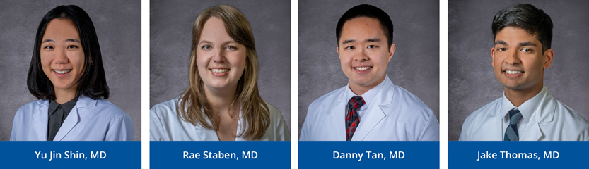 Left to Right: Yu Jin Shin, MD, Rae Staben, MD, Danny Tan, MD, and Jake Thomas, MD