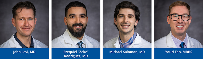 Left to Right: John Levi, MD, Ezequiel Rodriguez, MD, Michael Salomon, MD, and Youri Tan, MBBS