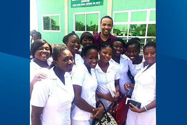 Brian Rogers, MD and students in Ghana 2017