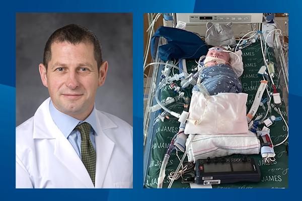 Dr. Warwick Ames pictured with heart transplant recipient. 