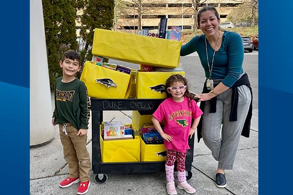 Polly Hurlburt with her children.