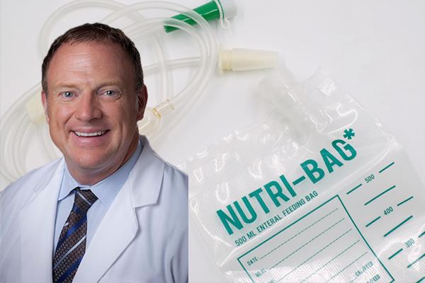 Dr. Paul Wischmeyer pictured with a Nutri-Bag.