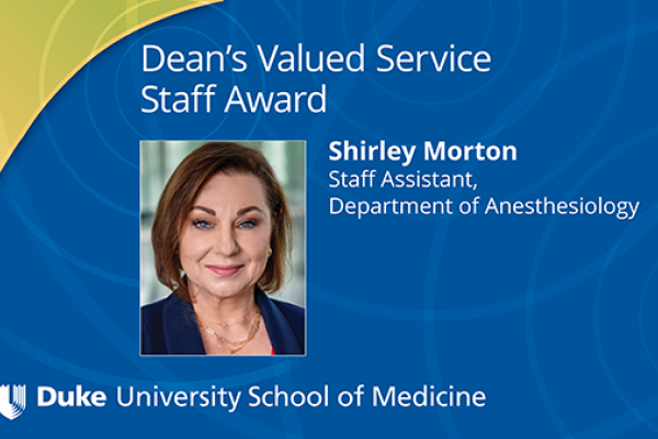 Shirley Morton receives Deans Valued Service Staff Award