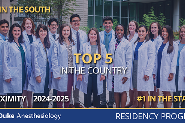 Duke Anesthesiology Residency Program Secures Top Five National Ranking