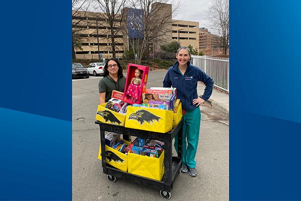 Ravenscroft Pre-K students and teachers donated gifts to Duke Children’s Hospital