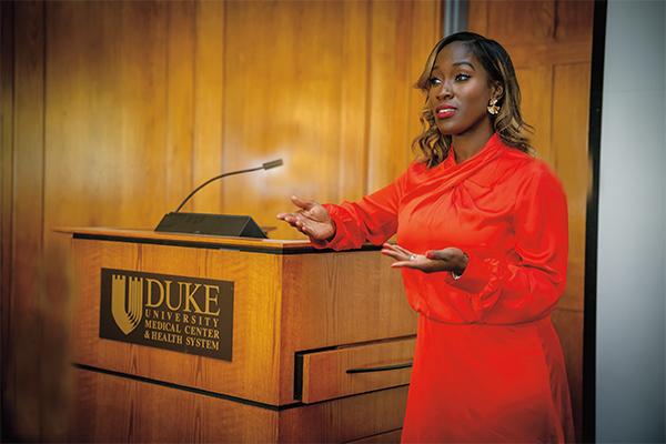 Dr. Boateng Evans speaking at the Washington and Lee Talk