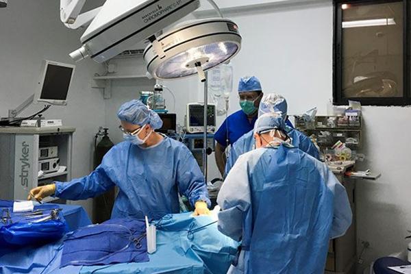 Some very advanced equipment (stryker lap tower), some very basic equipment (fly paper) and a very tall former Duke Anesthesiology faculty member (Dr. Aaron Sandler).