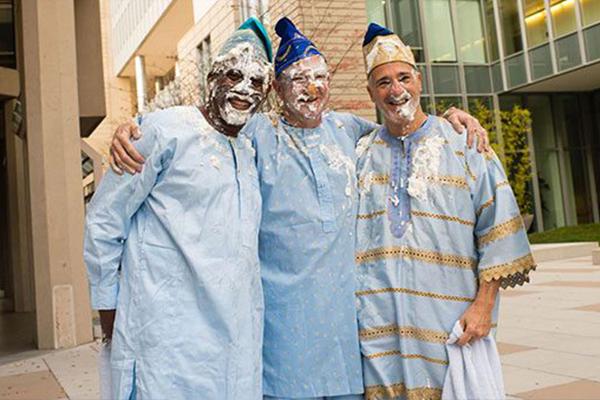 Drs. Adeyemi Olufolabi, Gavin Martin, and Stephen Parrillo at the Pie-In-The-Face Fundraiser