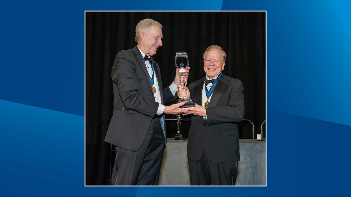 Dr. Moon receiving his 2025 NOGI Award for Science.
